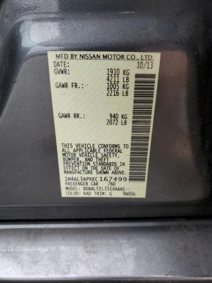 VIN 1N4AL3APXEC167499 2014 NISSAN ALTIMA no.12