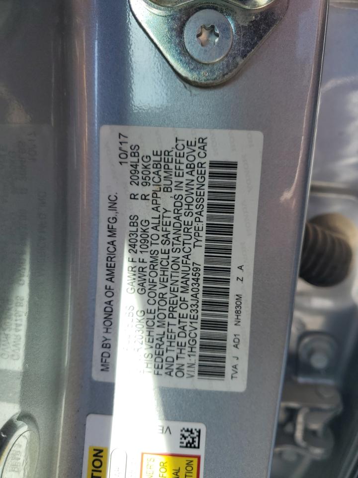 VIN 1HGCV1E33JA034597 2018 HONDA ACCORD no.13