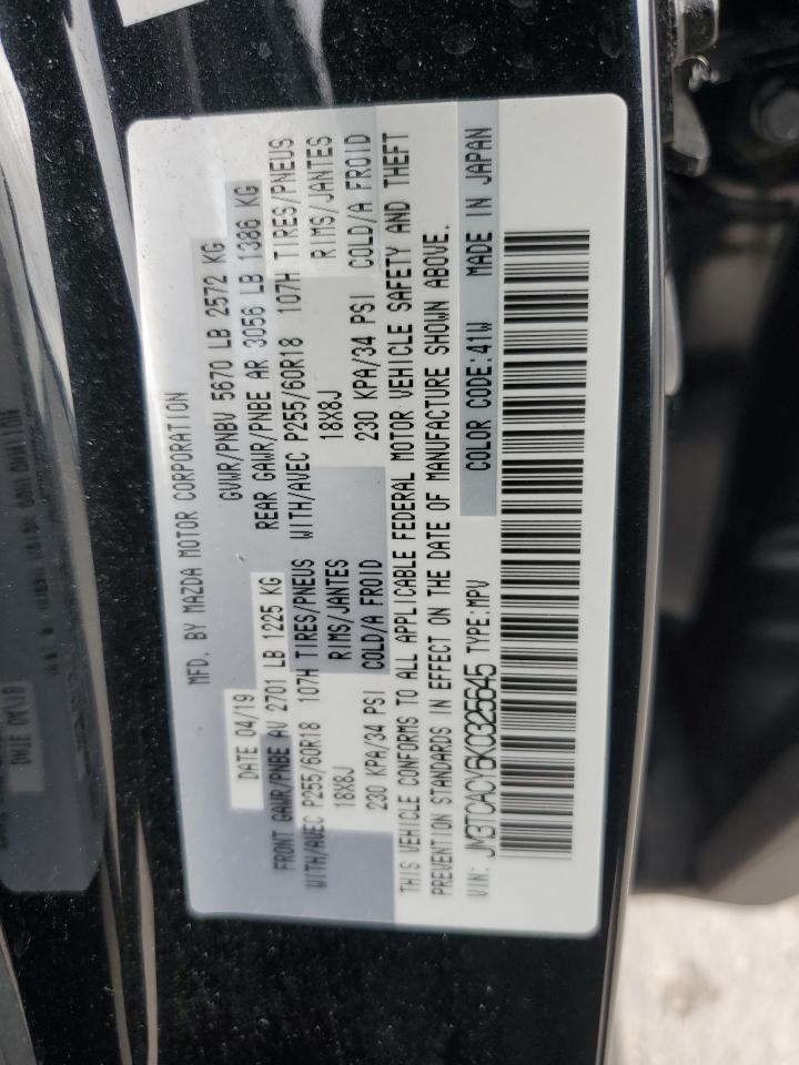 JM3TCACY6K0325645 2019 Mazda Cx-9 Touring