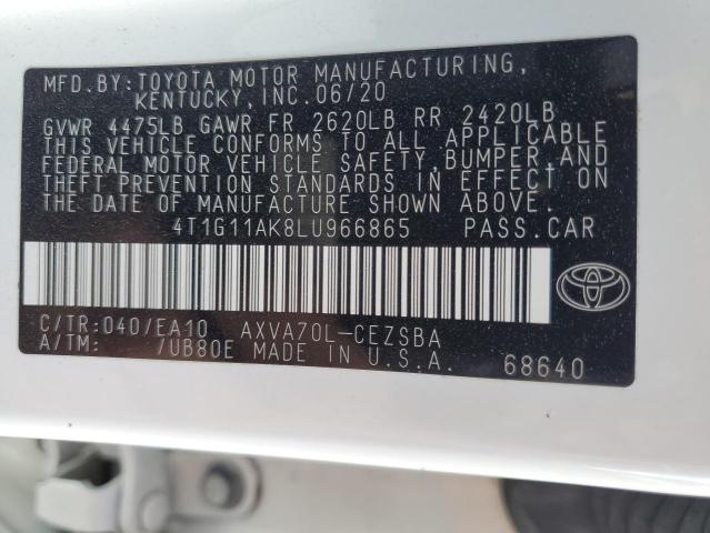 4T1G11AK8LU966865 Toyota Camry SE 13