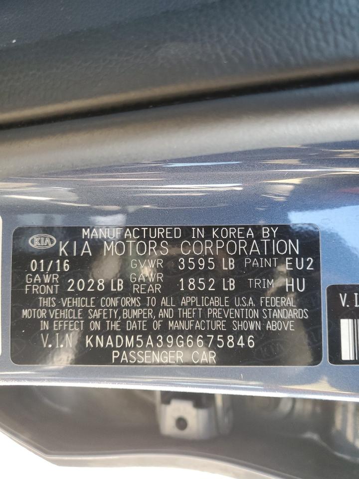 VIN KNADM5A39G6675846 2016 KIA RIO no.12