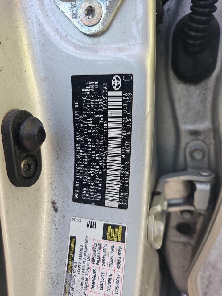 2020 Toyota Corolla Le VIN: 5YFEPRAE7LP133302 Lot: 79347674