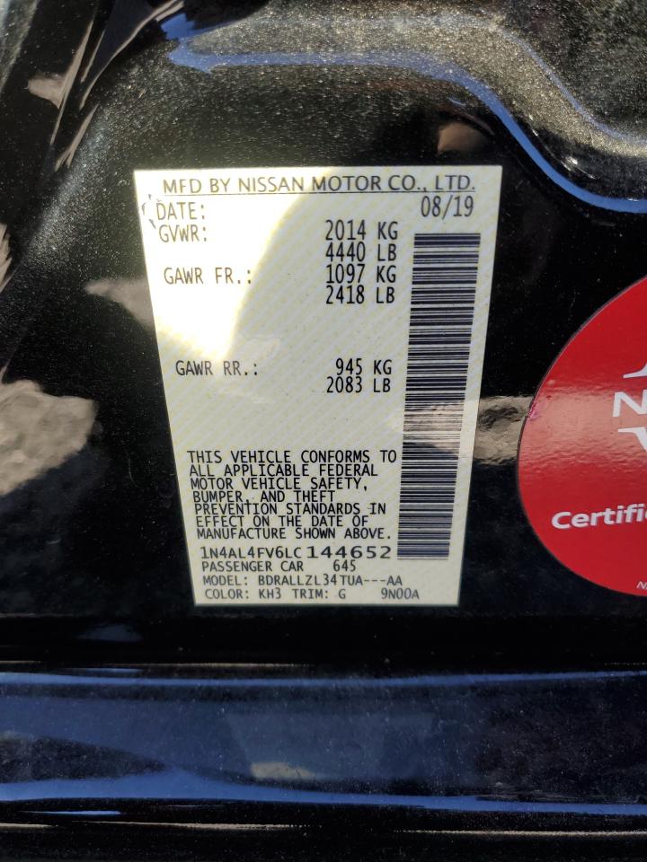 2020 Nissan Altima Platinum VIN: 1N4AL4FV6LC144652 Lot: 80643254