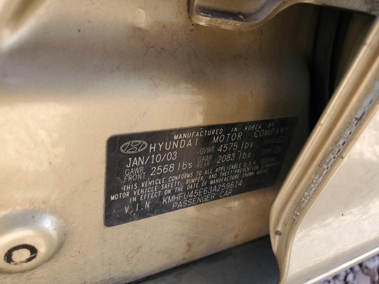 2003 Hyundai Xg 350 VIN: KMHFU45E63A259614 Lot: 82042684