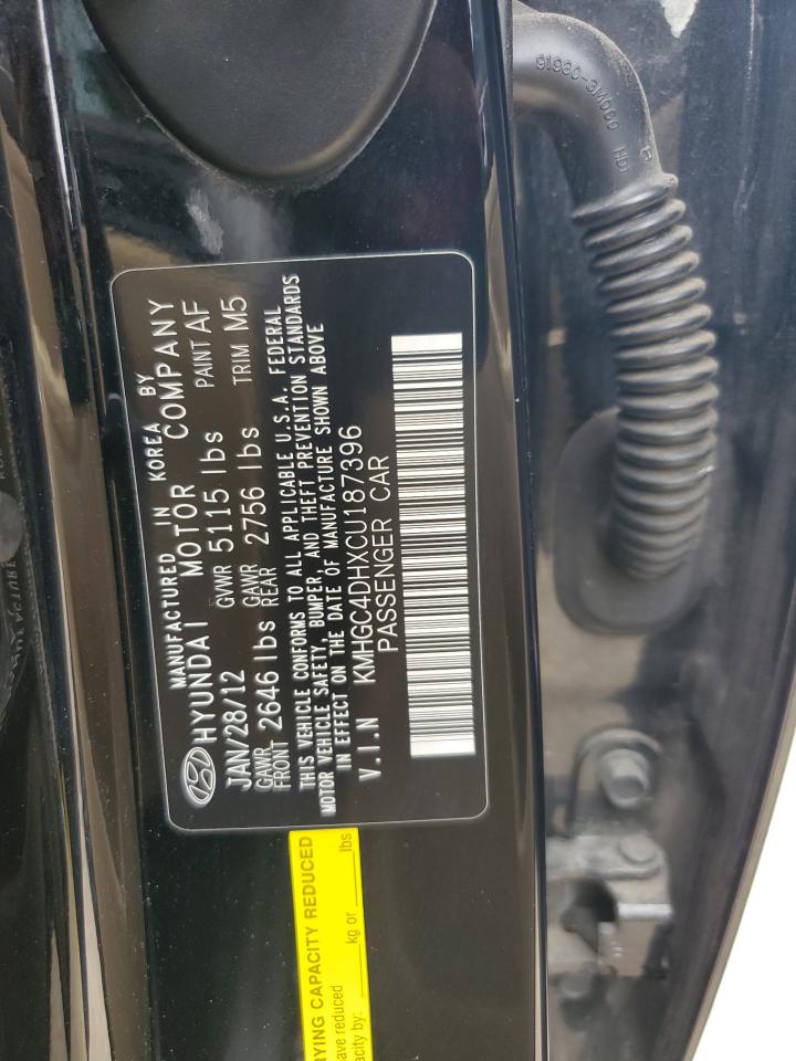 2012 Hyundai Genesis 5.0L VIN: KMHGC4DHXCU187396 Lot: 82468184