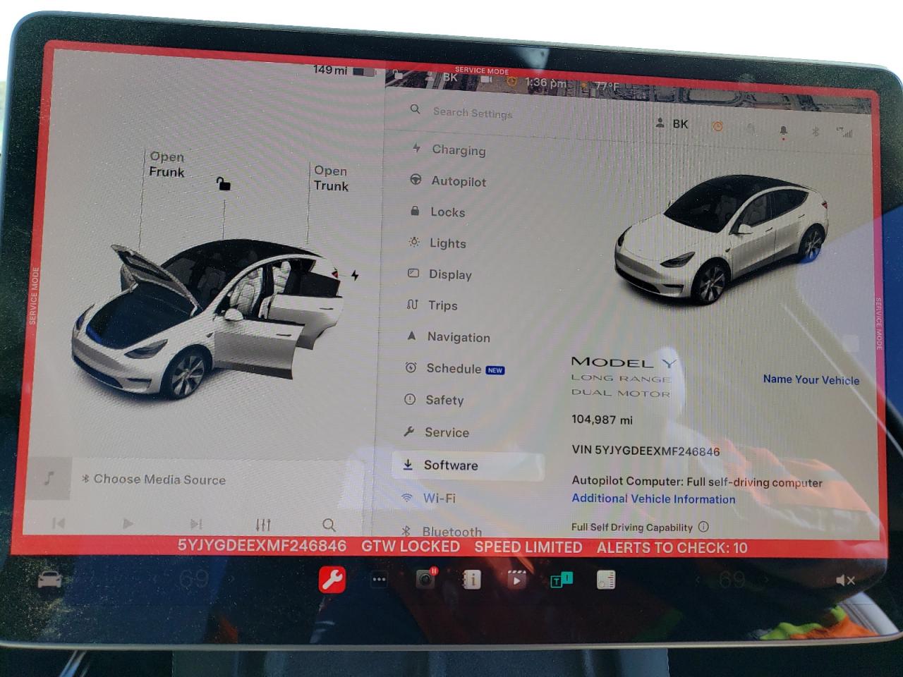 VIN 5YJYGDEEXMF246846 2021 TESLA MODEL Y no.9