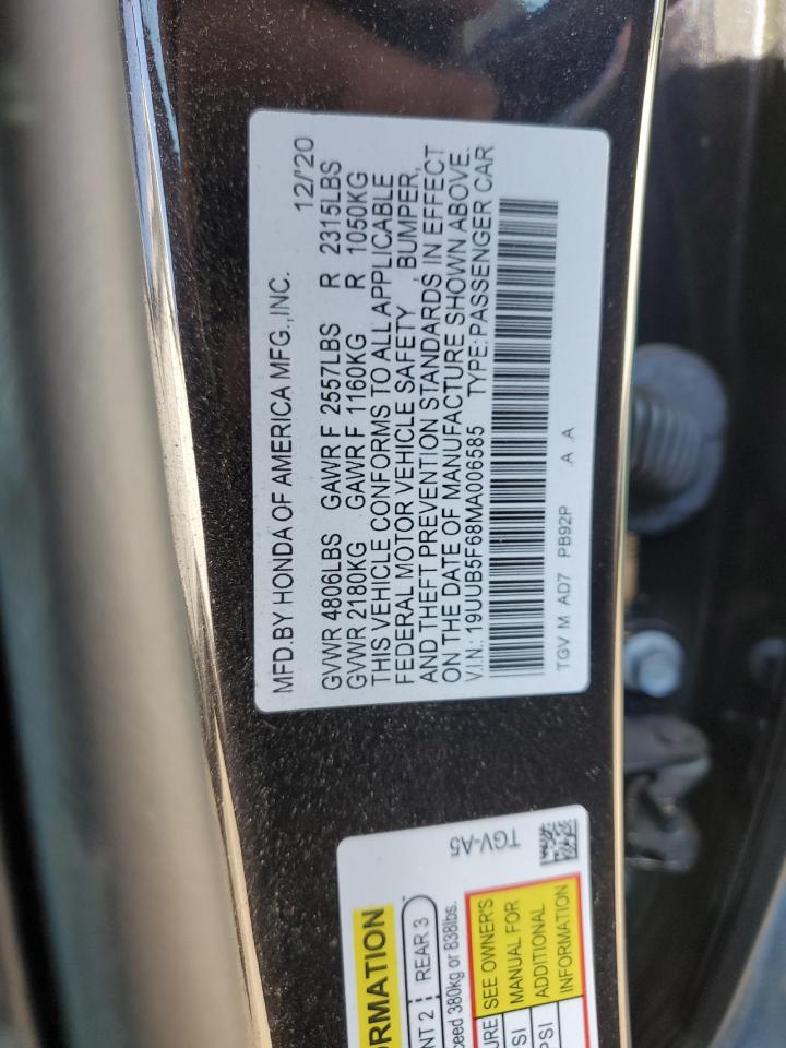 VIN 19UUB5F68MA006585 2021 ACURA TLX no.12