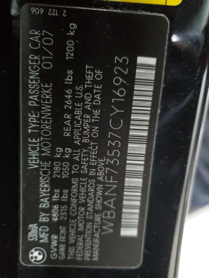 2007 BMW 530 Xi VIN: WBANF73537CY16923 Lot: 78223774