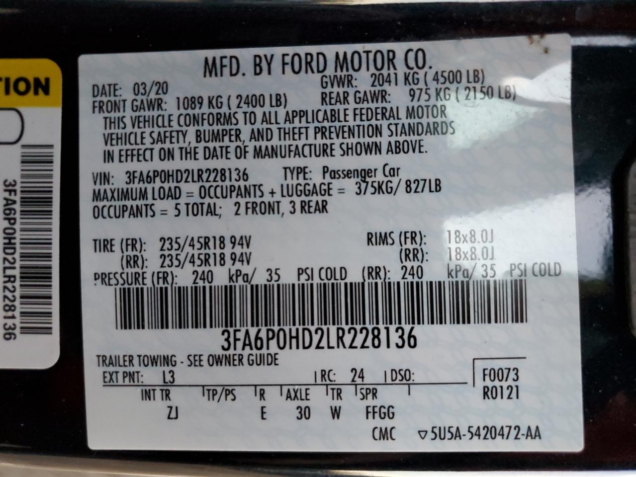 2020 Ford Fusion - Image 12