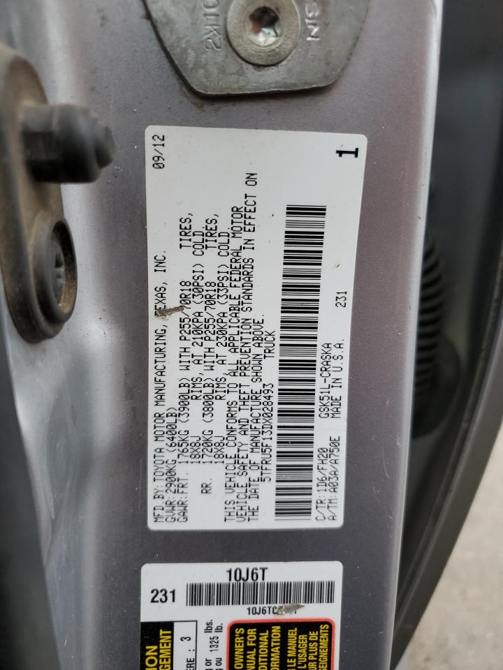 2013 Toyota Tundra Double Cab Sr5 VIN: 5TFRU5F13DX028493 Lot: 80348814