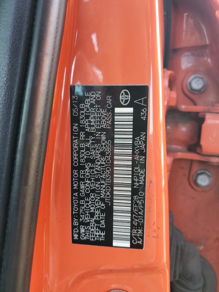 VIN JTDKDTB39D1043855 2013 TOYOTA PRIUS no.12