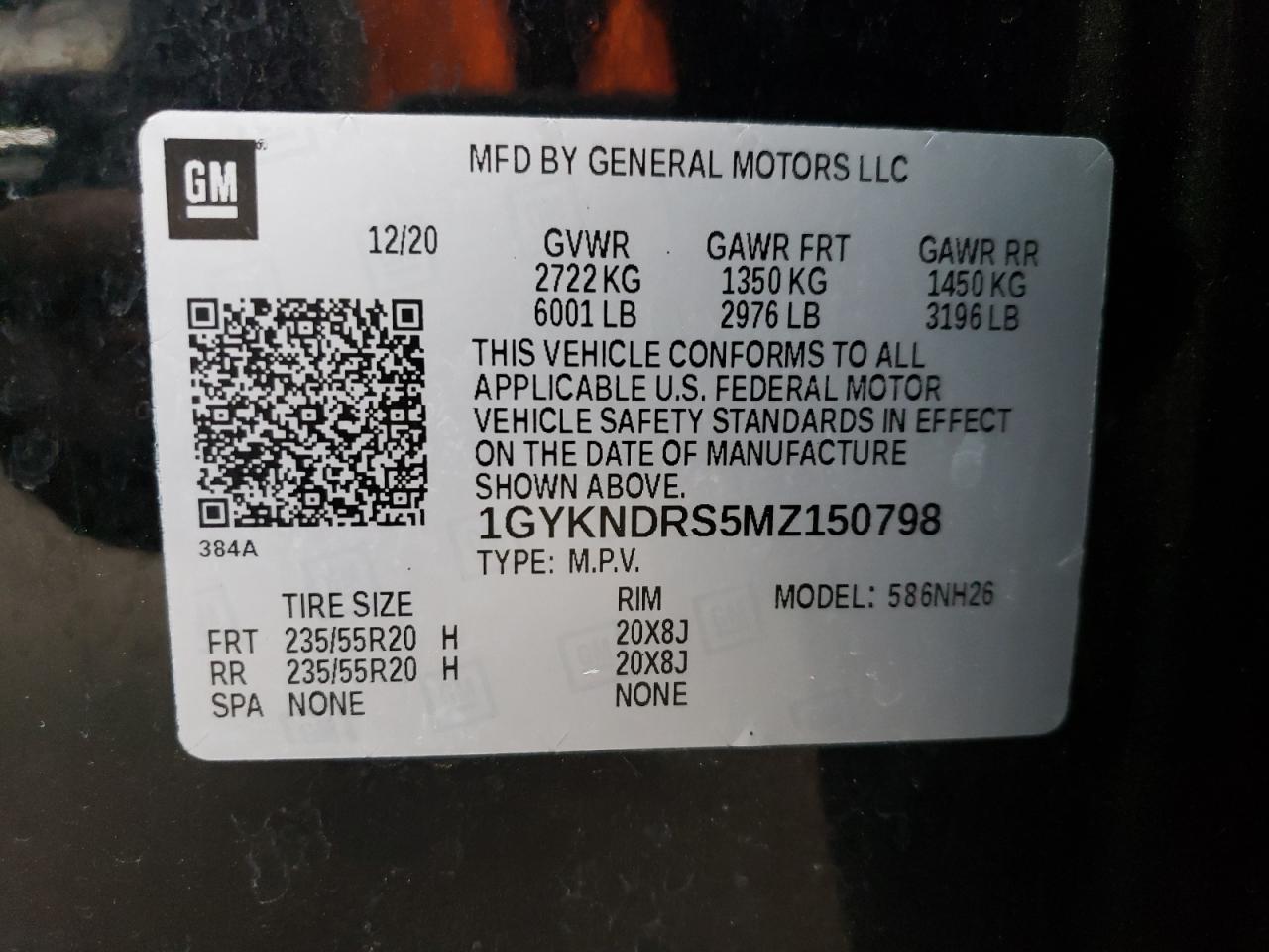 VIN 1GYKNDRS5MZ150798 2021 CADILLAC XT5 no.13