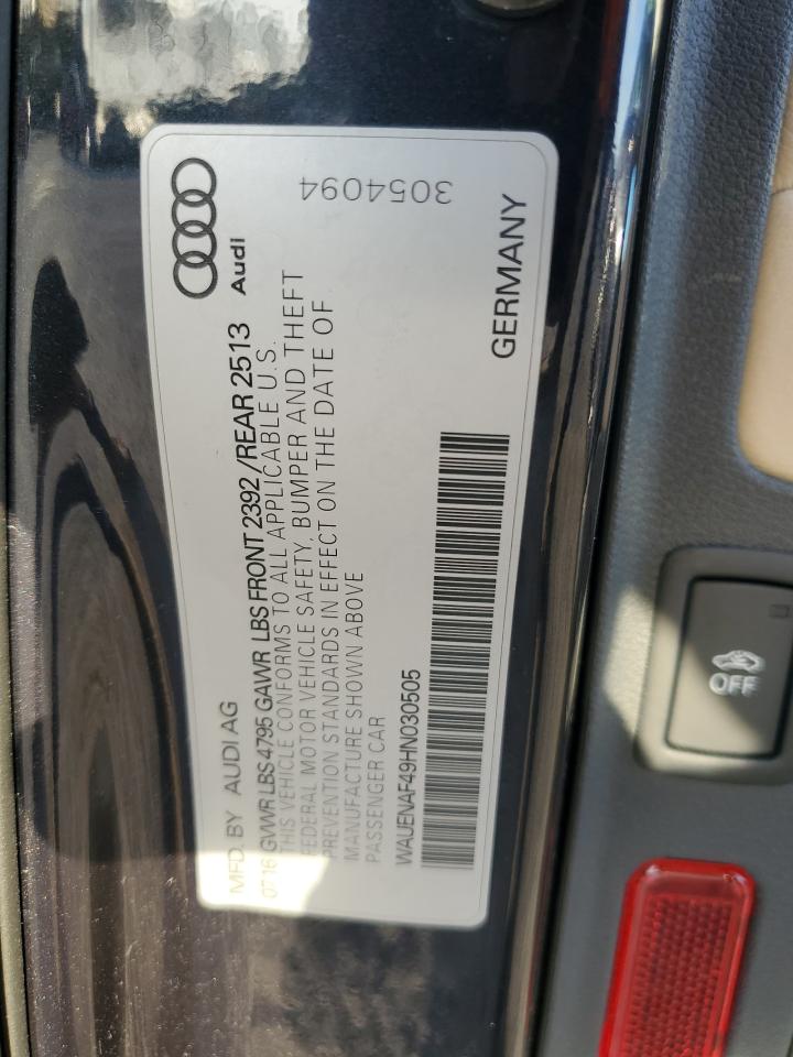 2017 Audi A4 Premium Plus VIN: WAUENAF49HN030505 Lot: 79439764