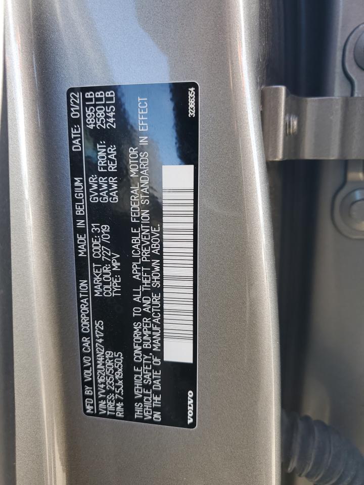 2022 Volvo Xc40 T5 R-Design VIN: YV4162UM4N2741725 Lot: 79957734