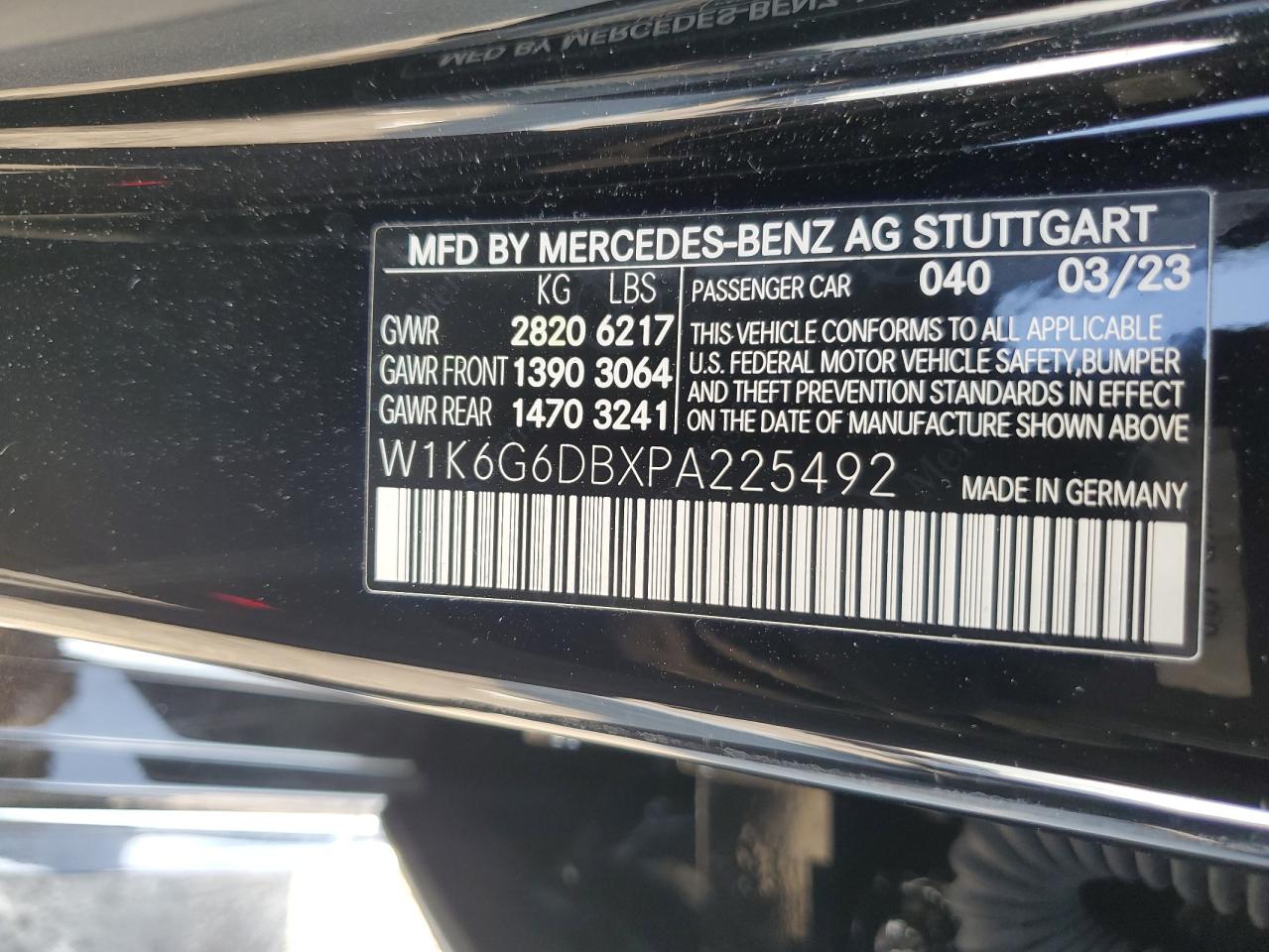 2023 Mercedes-Benz S 500 4Matic VIN: W1K6G6DBXPA225492 Lot: 81487724