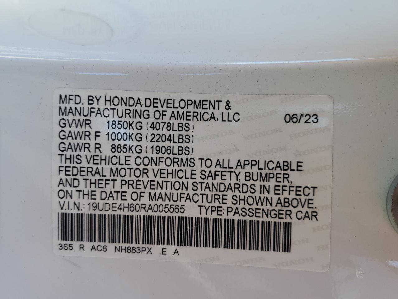 VIN 19UDE4H60RA005565 2024 ACURA INTEGRA A- no.13