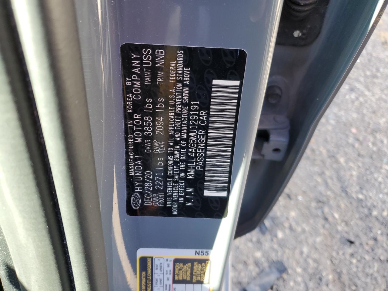 2021 Hyundai Elantra Se VIN: KMHLL4AG5MU129191 Lot: 80640134