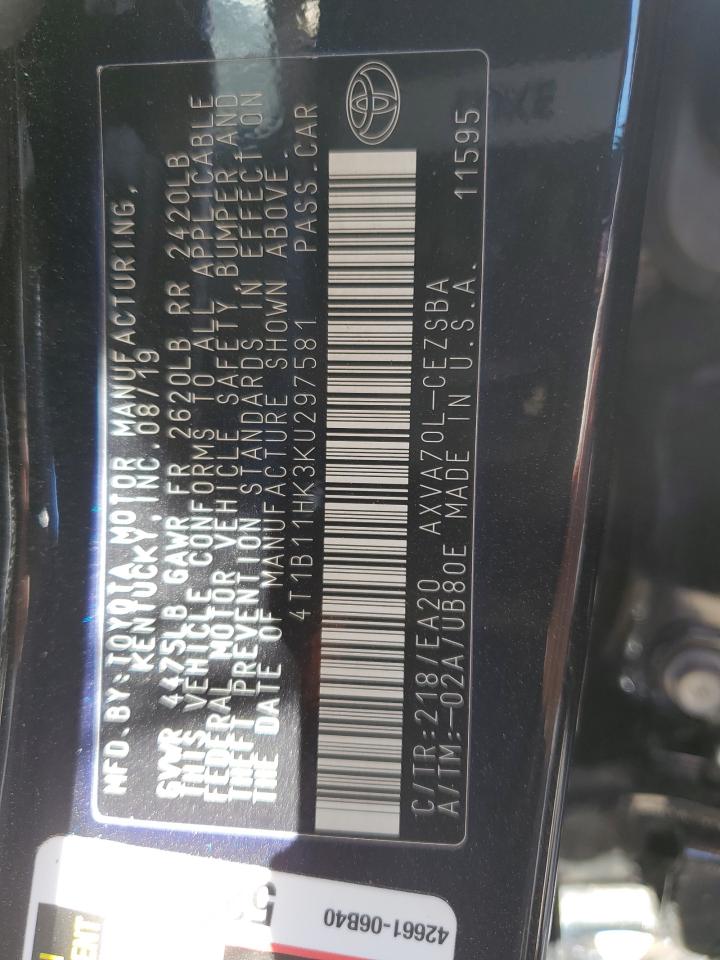 4T1B11HK3KU297581 2019 TOYOTA CAMRY - Image 14