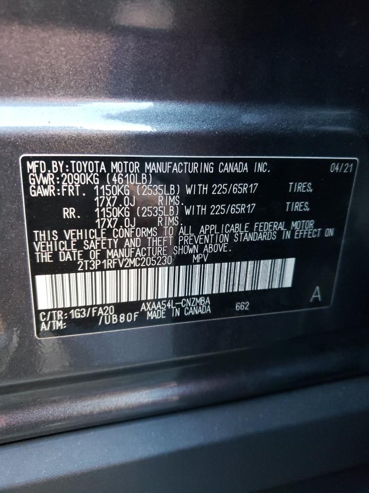 2021 Toyota Rav4 Xle VIN: 2T3P1RFV2MC205230 Lot: 80309804