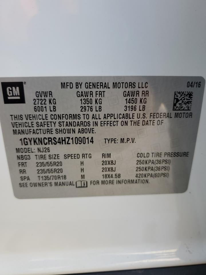 VIN 1GYKNCRS4HZ109014 2017 CADILLAC XT5 no.14