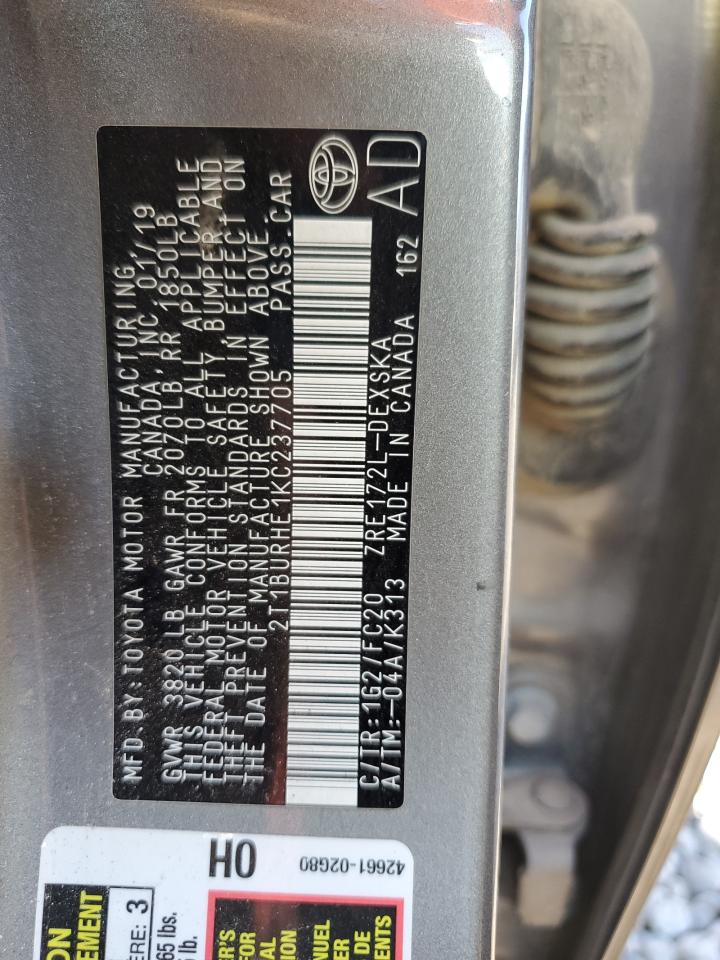 2T1BURHE1KC237705 2019 TOYOTA COROLLA - Image 14