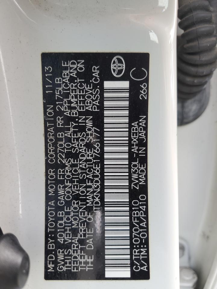 VIN JTDKN3DU6E1766177 2014 TOYOTA PRIUS no.12