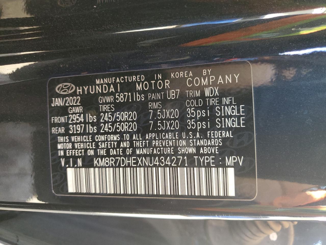 2022 Hyundai Palisade Calligraphy VIN: KM8R7DHEXNU434271 Lot: 77981584