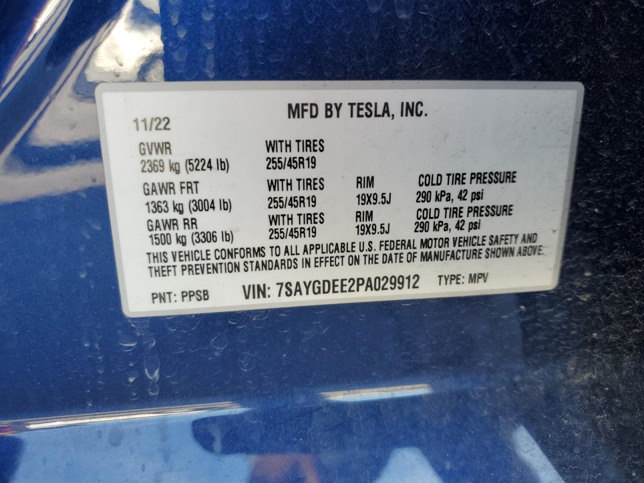 2023 Tesla Model Y VIN: 7SAYGDEE2PA029912 Lot: 80449314