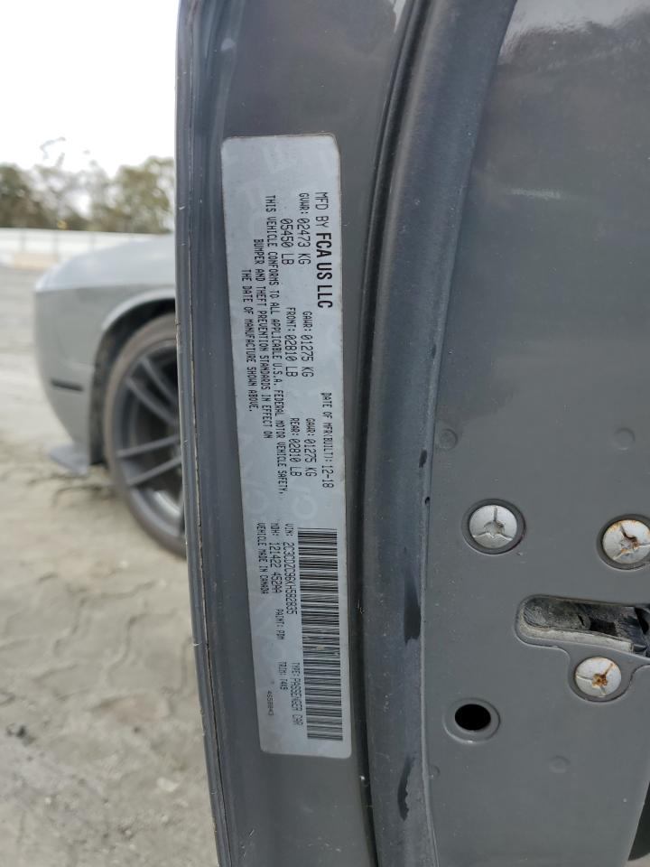 2019 Dodge Challenger Srt Hellcat VIN: 2C3CDZC96KH582835 Lot: 82766604