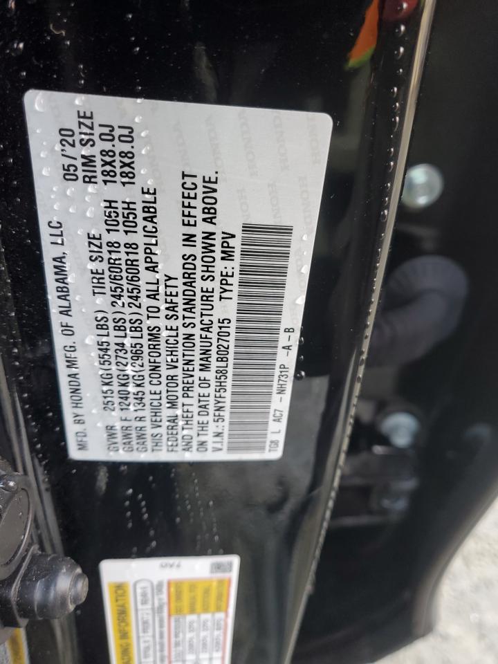 5FNYF5H58LB027015 2020 HONDA PILOT - Image 13