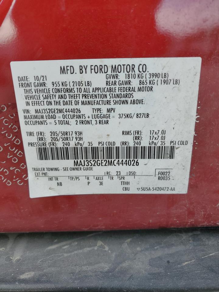 MAJ3S2GE2MC444026 2021 Ford Ecosport Se