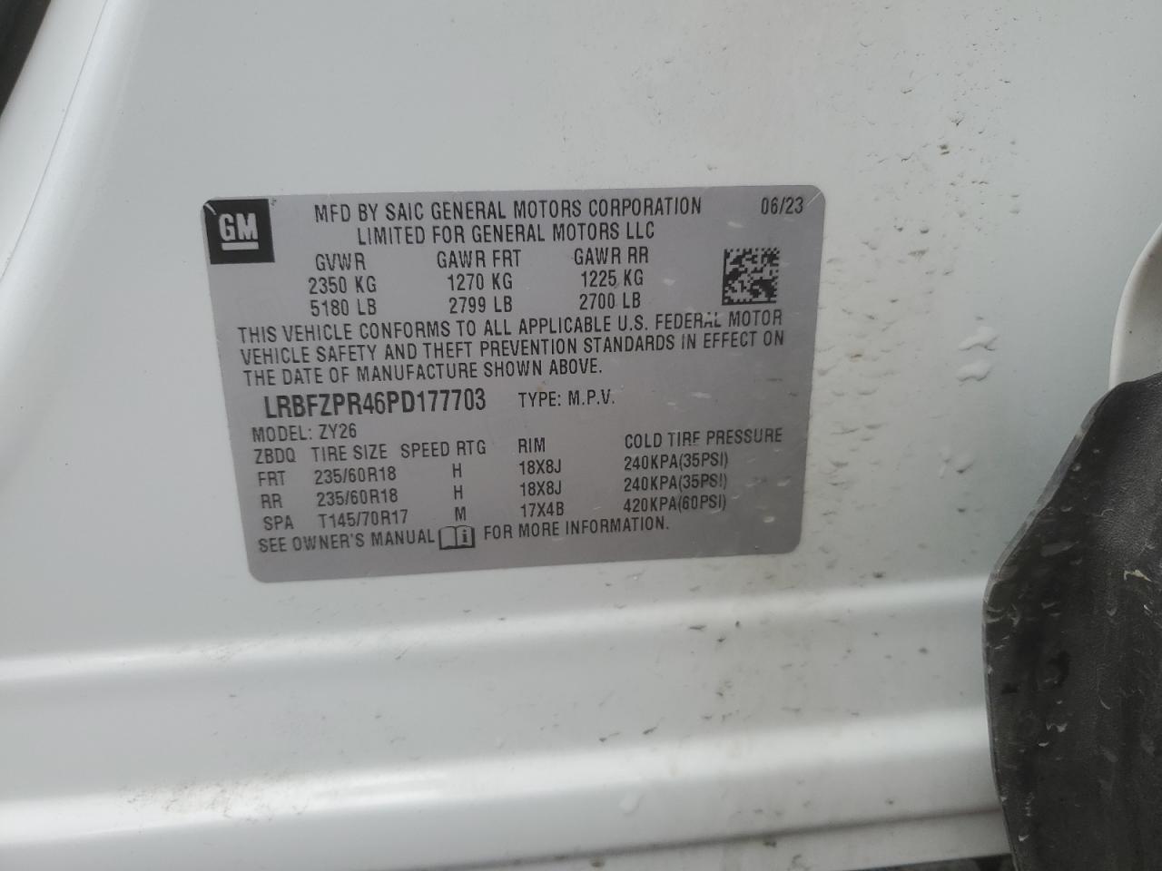 2023 Buick Envision Essence VIN: LRBFZPR46PD177703 Lot: 80757624