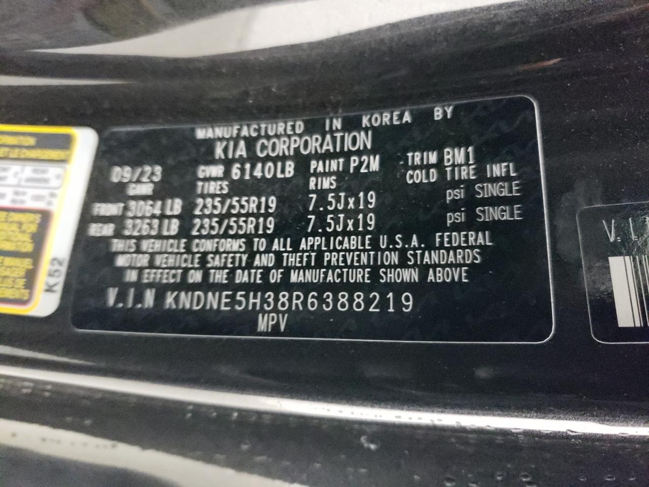 2024 Kia Carnival Sx VIN: KNDNE5H38R6388219 Lot: 82397554