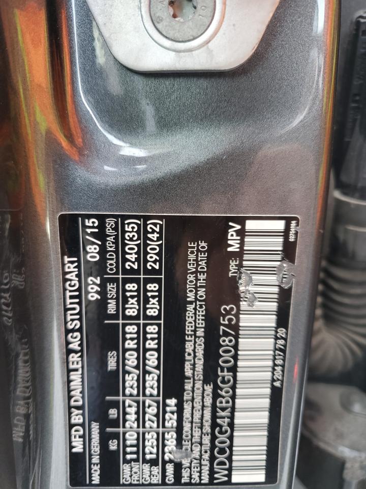 2016 Mercedes-Benz Glc 300 4Matic VIN: WDC0G4KB6GF008753 Lot: 80414884