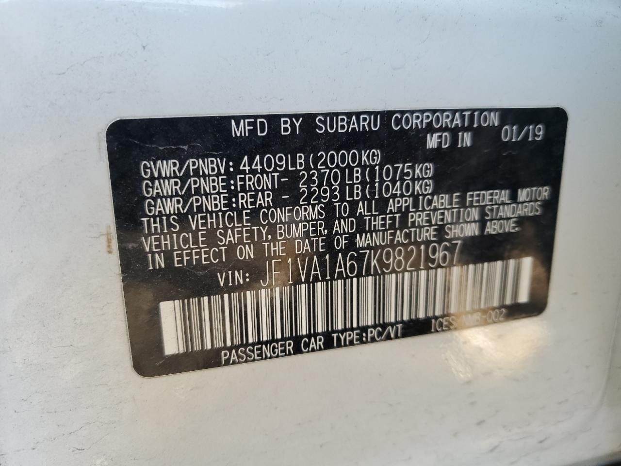 2019 Subaru WRX - Image 12
