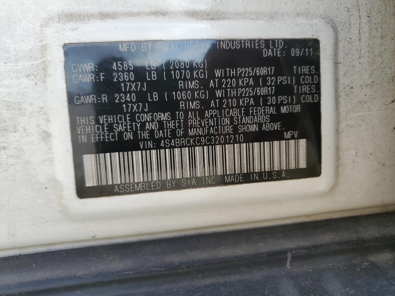 2012 Subaru Outback - Image 15