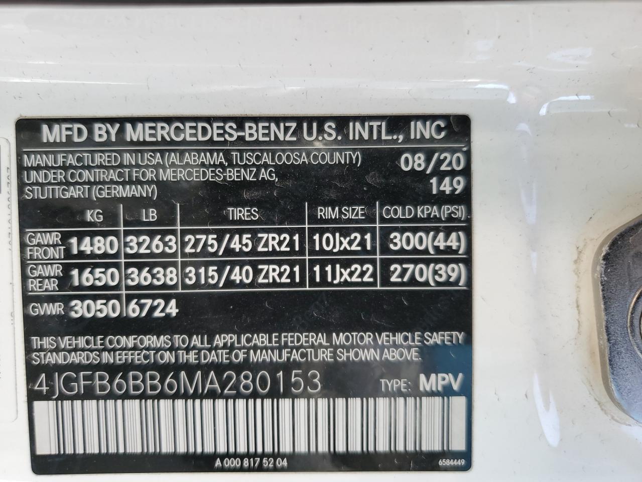 2021 Mercedes-Benz Gle Amg 53 4Matic VIN: 4JGFB6BB6MA280153 Lot: 79913584
