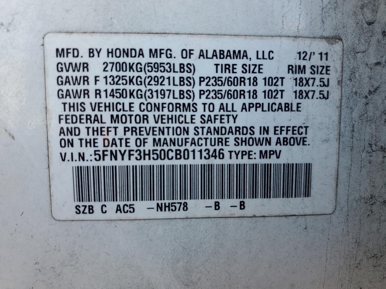 2012 Honda Pilot - Image 13
