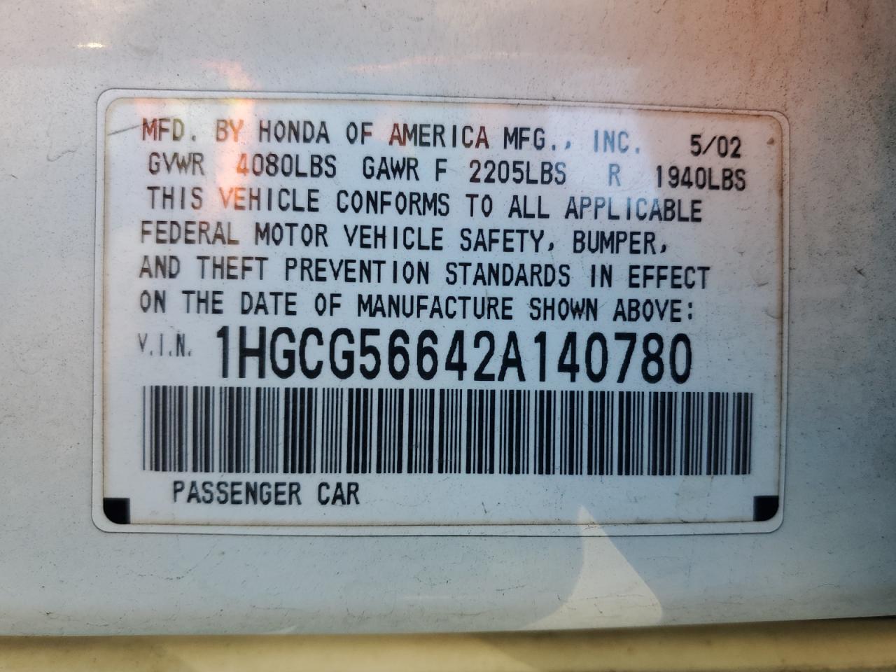 2002 Honda Accord - Image 14