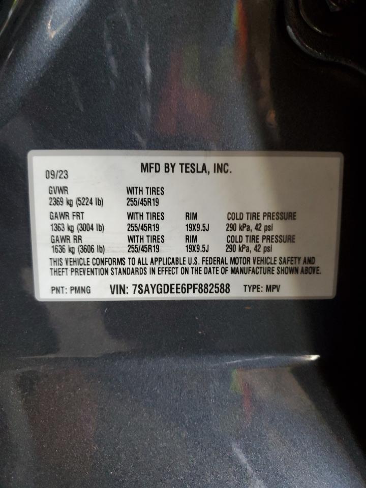 2023 Tesla Model Y VIN: 7SAYGDEE6PF882588 Lot: 79526874