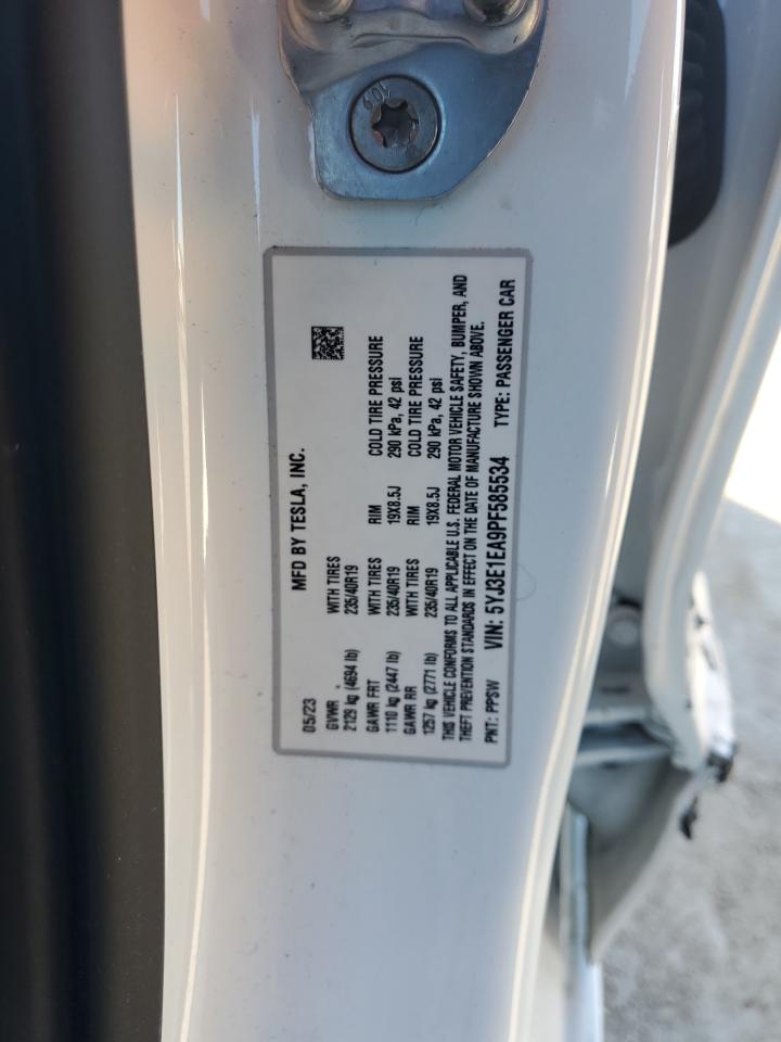 5YJ3E1EA9PF585534 2023 TESLA MODEL 3 - Image 12