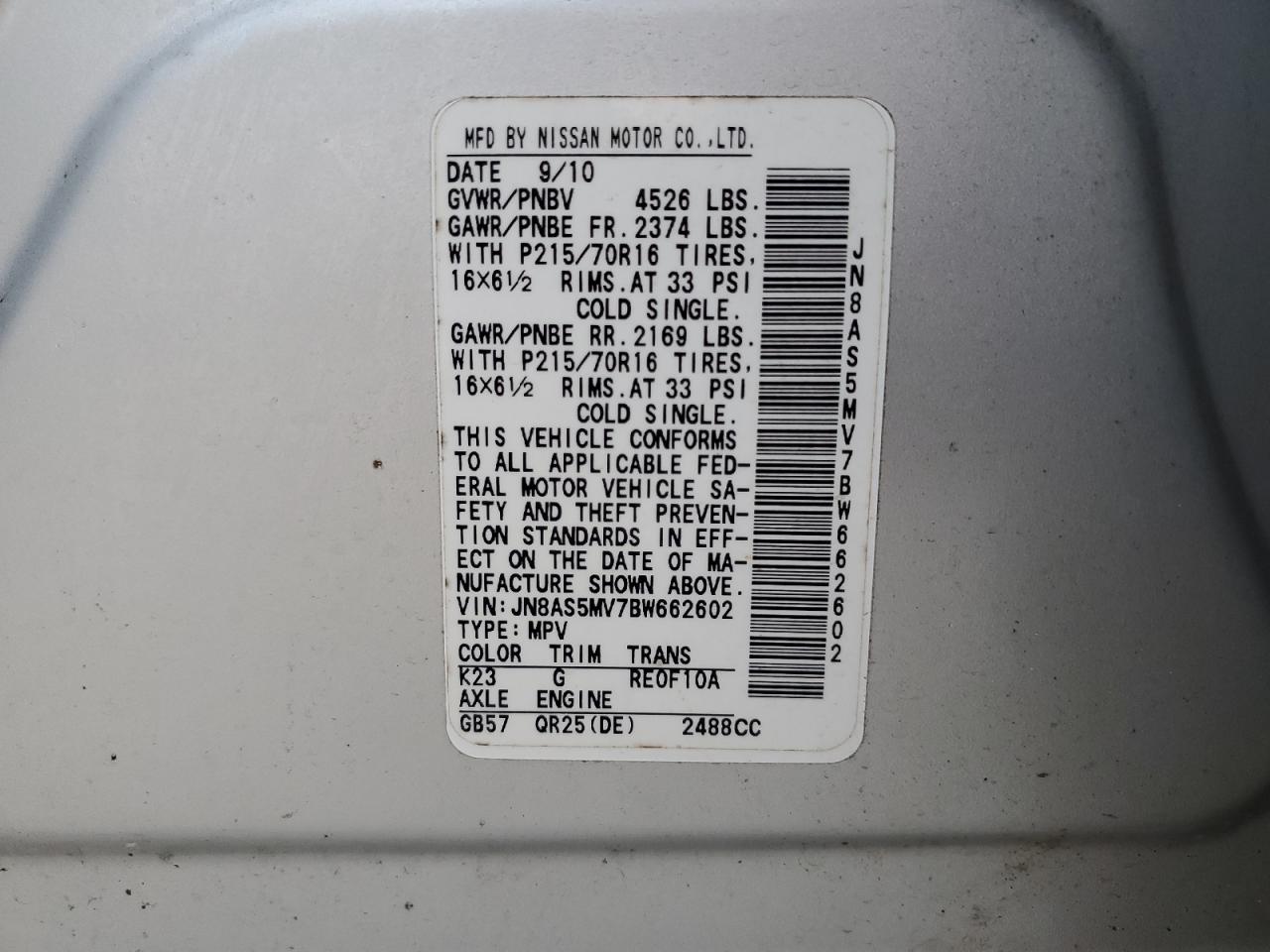 2011 Nissan Rogue - Image 15