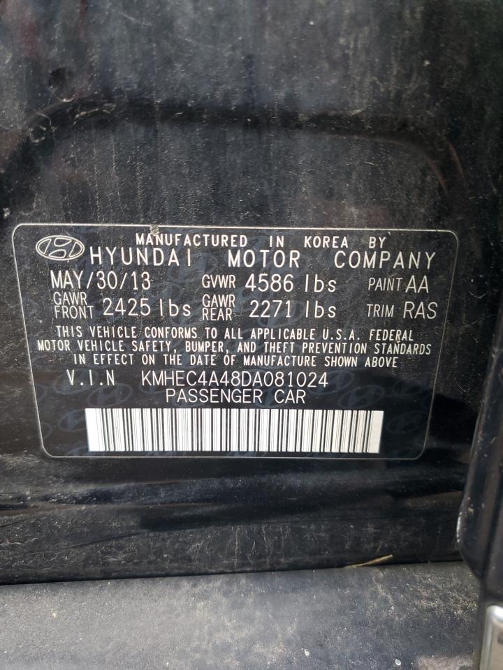 2013 Hyundai Sonata Hybrid VIN: KMHEC4A48DA081024 Lot: 81094174