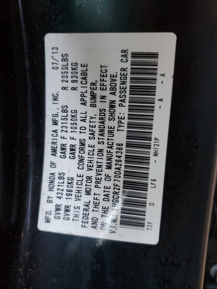 VIN 1HGCR2F70DA264386 2013 HONDA ACCORD no.12