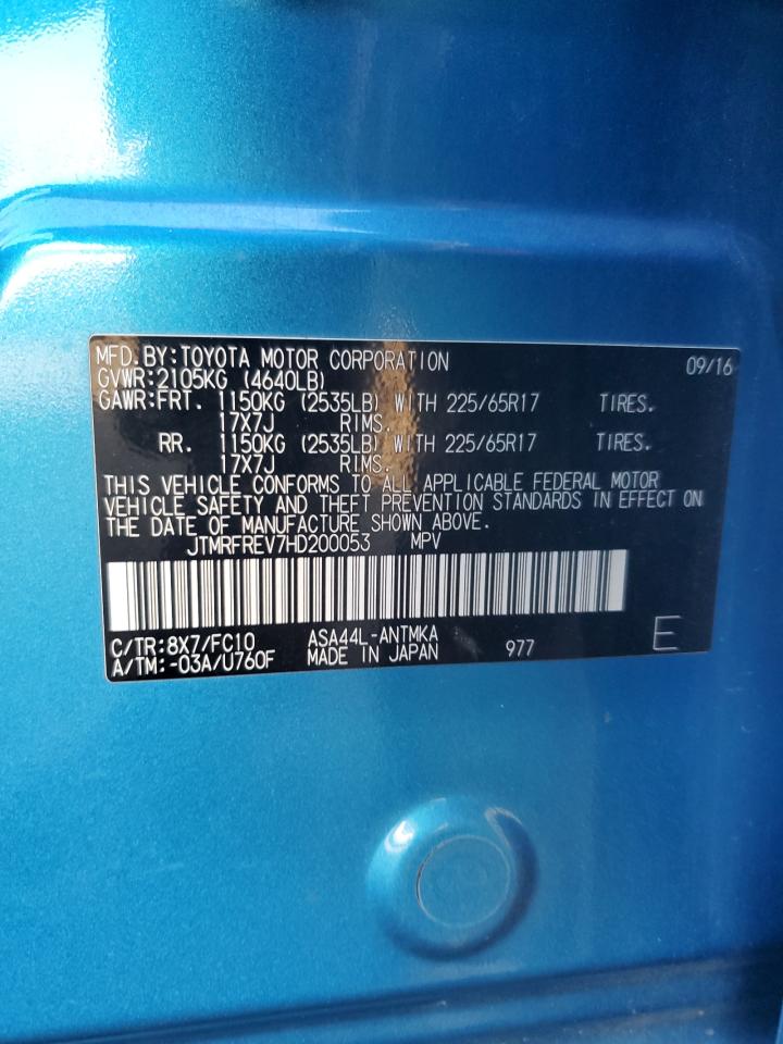 2017 Toyota Rav4 Xle VIN: JTMRFREV7HD200053 Lot: 82836714