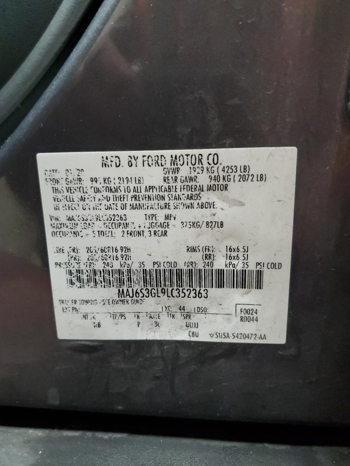 VIN MAJ6S3GL9LC352363 2020 FORD ECOSPORT no.13