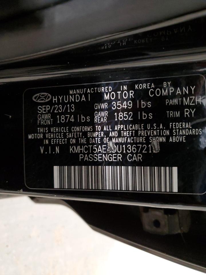 VIN KMHCT5AE4DU136721 2013 HYUNDAI ACCENT no.12