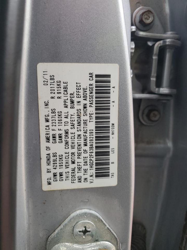 2011 Honda Accord Se VIN: 1HGCP2F63BA092090 Lot: 81535954