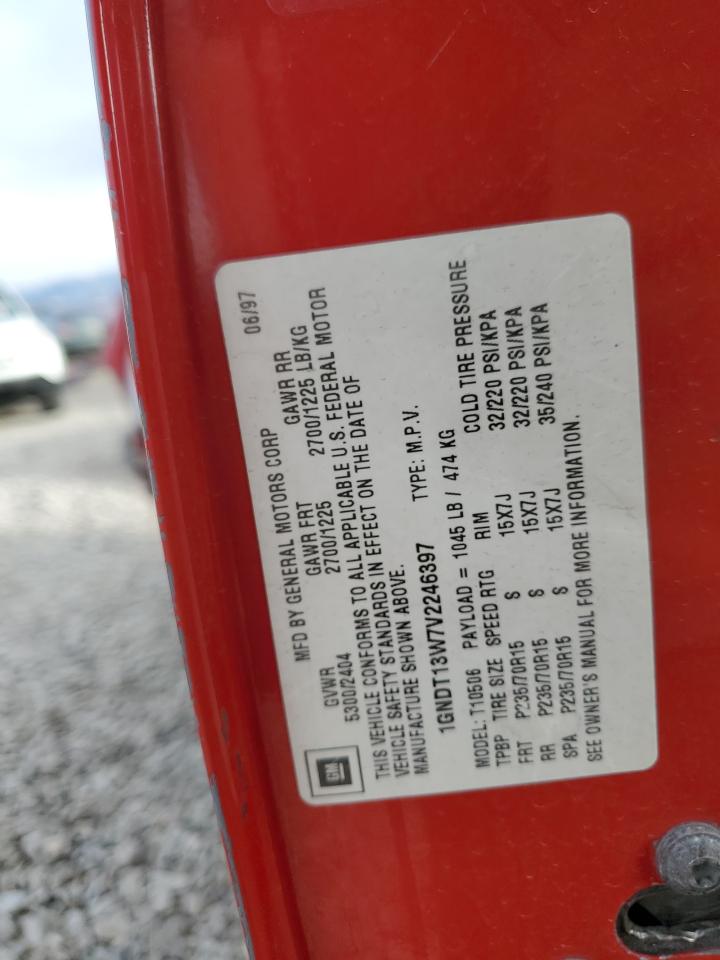 1997 Chevrolet Blazer VIN: 1GNDT13W7V2246397 Lot: 82279814