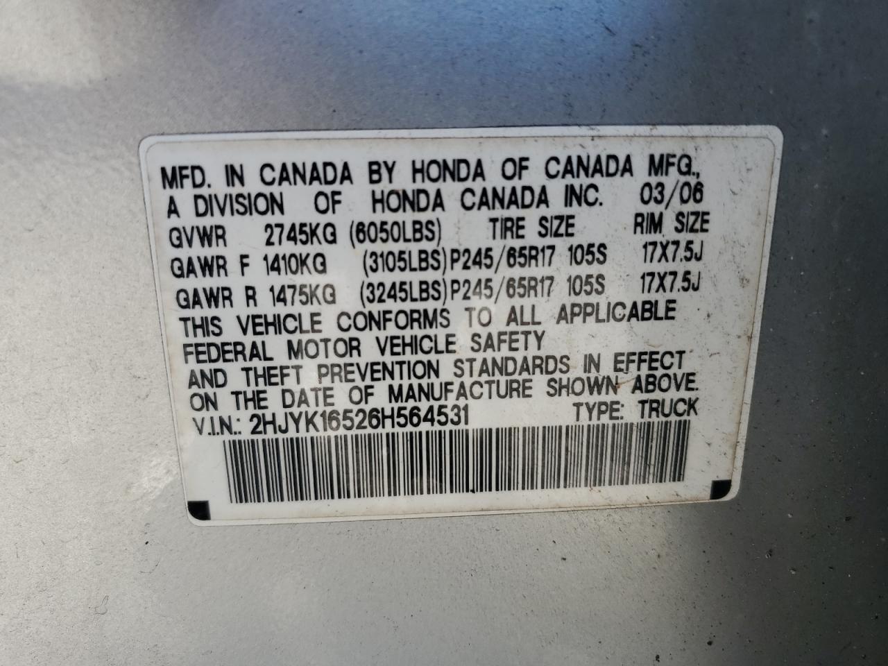 2006 Honda Ridgeline - Image 12